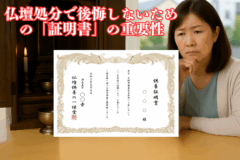 仏壇処分　証明書